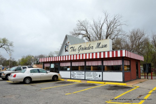 The Grinder Man sandwich shop in Wichita, Kansas, is an A-frame model of a Valentine Diner.