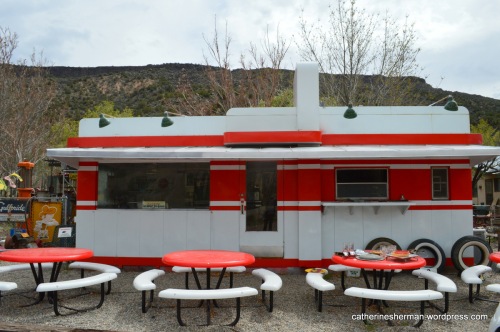 I first saw a Valentine diner at the Classical Gas Museum in Embudo, New Mexico. The museum, in the Rio Grande River Valley, is a collection of antique gas pumps, neon signs, soda machines, oil cans, vintage trucks and cars, plus plenty of other items.